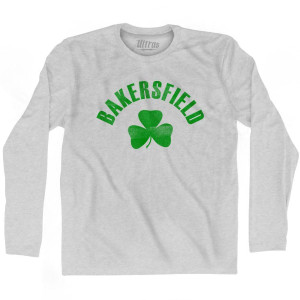 Bakersfield Shamrock Cotton Long Sleeve T-Shirt - Grey Heather