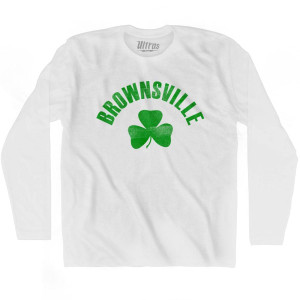 Brownsville Shamrock Cotton Long Sleeve T-shirt - White