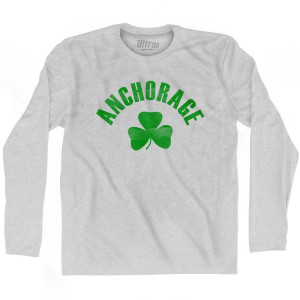 Anchorage Shamrock Cotton Long Sleeve T-Shirt - Grey Heather