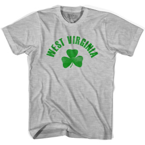 West Virginia State Shamrock Womens Cotton T-Shirt - Grey Heather West Virginia State Shamrock Womens Cotton T-Shirt - Grey Heather