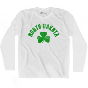 North Dakota State Shamrock Cotton Long Sleeve T-shirt - White