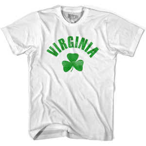 Virginia State Shamrock Womens Cotton T-shirt - White Virginia State Shamrock Womens Cotton T-shirt - White