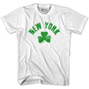 New York State Shamrock Womens Cotton T-shirt - White New York State Shamrock Womens Cotton T-shirt - White