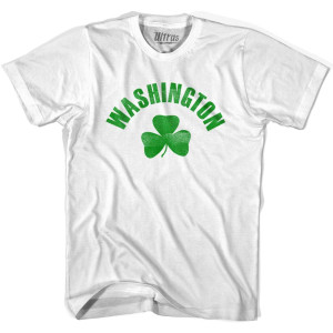 Washington State Shamrock Womens Cotton T-shirt - White Washington State Shamrock Womens Cotton T-shirt - White