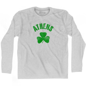 Athens Shamrock Cotton Long Sleeve T-Shirt - Grey Heather