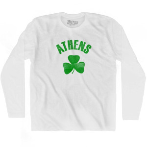 Athens Shamrock Cotton Long Sleeve T-shirt - White