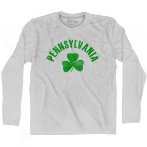 Pennsylvania State Shamrock Cotton Long Sleeve T-Shirt - Grey Heather Pennsylvania State Shamrock Cotton Long Sleeve T-Shirt - Grey Heather
