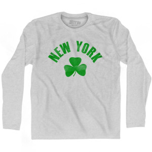 New York State Shamrock Cotton Long Sleeve T-Shirt - Grey Heather New York State Shamrock Cotton Long Sleeve T-Shirt - Grey Heather