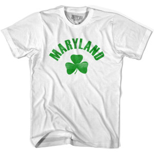 Maryland State Shamrock Womens Cotton T-shirt - White Maryland State Shamrock Womens Cotton T-shirt - White