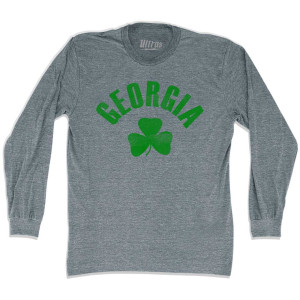 Georgia State Shamrock Tri-Blend Long Sleeve T-shirt - Athletic Grey