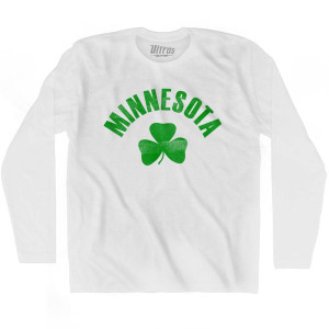 Minnesota State Shamrock Cotton Long Sleeve T-shirt - White