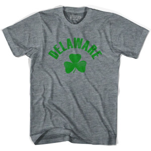 Delaware State Shamrock Tri-Blend T-shirt - Athletic Grey Delaware State Shamrock Tri-Blend T-shirt - Athletic Grey