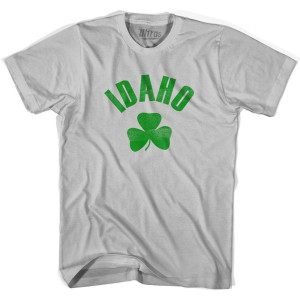 Idaho State Shamrock Cotton T-Shirt - Cool Grey