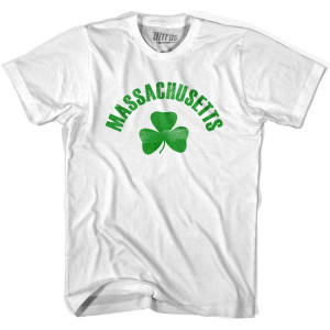 Massachusetts State Shamrock Cotton T-shirt - White Massachusetts State Shamrock Cotton T-shirt - White