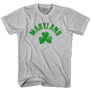Maryland State Shamrock Cotton T-Shirt - Grey Heather Maryland State Shamrock Cotton T-Shirt - Grey Heather