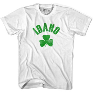 Idaho State Shamrock Cotton T-shirt - White