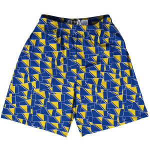 Tribe Bosnia and Herzegovina Party Flags Lacrosse Shorts Made in USA - Blue Tribe Bosnia and Herzegovina Party Flags Lacrosse Shorts Made in USA - Blue