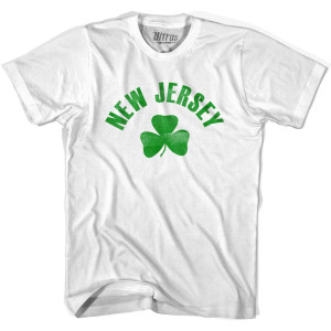 New Jersey State Shamrock Cotton T-shirt - White New Jersey State Shamrock Cotton T-shirt - White