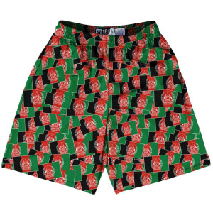 Tribe Afghanistan Party Flags Lacrosse Shorts Made in USA - Black Green Tribe Afghanistan Party Flags Lacrosse Shorts Made in USA - Black Green