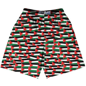 Tribe Palestine Party Flags Lacrosse Shorts Made in USA - Red Black Tribe Palestine Party Flags Lacrosse Shorts Made in USA - Red Black
