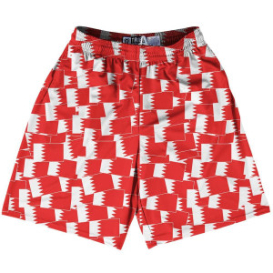 Tribe Bahrain Party Flags Lacrosse Shorts Made in USA - Red White