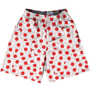 Tribe Japan Party Flags Lacrosse Shorts Made in USA - White Red