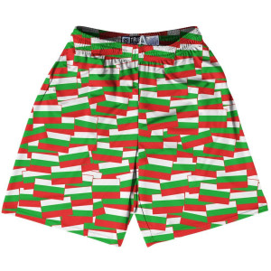 Tribe Bulgaria Party Flags Lacrosse Shorts Made in USA - Green Red Tribe Bulgaria Party Flags Lacrosse Shorts Made in USA - Green Red