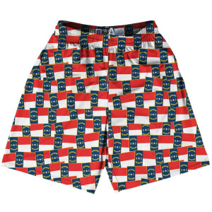 Tribe North Carolina State Party Flags Lacrosse Shorts Made in USA - Red White Tribe North Carolina State Party Flags Lacrosse Shorts Made in USA - Red White