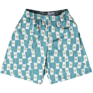 Tribe Guatemala Party Flags Lacrosse Shorts Made in USA - Blue White Tribe Guatemala Party Flags Lacrosse Shorts Made in USA - Blue White
