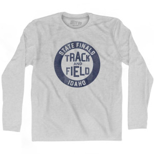 Idaho State Finals Track and Field Adult Cotton Long Sleeve T-Shirt - Grey Heather Idaho State Finals Track and Field Adult Cotton Long Sleeve T-Shirt - Grey Heather