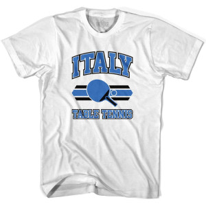 Italy Table Tennis Youth Cotton T-shirt - White Italy Table Tennis Youth Cotton T-shirt - White