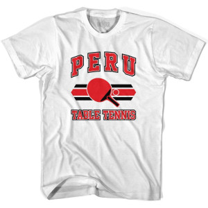 Peru Table Tennis Youth Cotton T-shirt - White Peru Table Tennis Youth Cotton T-shirt - White