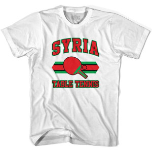 Syria Table Tennis Adult Cotton T-shirt - White