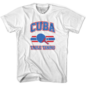Cuba Table Tennis Adult Cotton T-shirt - White