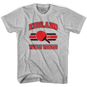 England Table Tennis Adult Cotton T-Shirt - Grey Heather