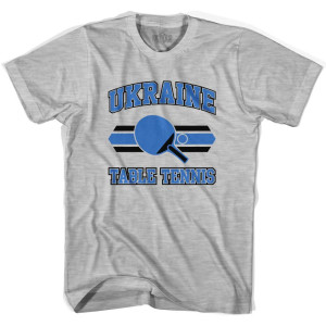 Ukraine Table Tennis Womens Cotton T-Shirt - Grey Heather Ukraine Table Tennis Womens Cotton T-Shirt - Grey Heather
