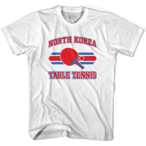 North Korea Table Tennis Adult Cotton T-shirt - White