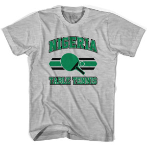 Nigeria Table Tennis Adult Cotton T-Shirt - Grey Heather Nigeria Table Tennis Adult Cotton T-Shirt - Grey Heather