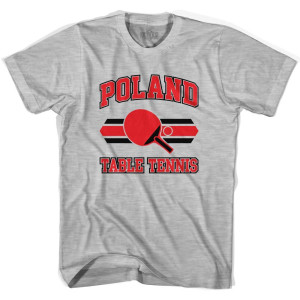 Poland Table Tennis Womens Cotton T-Shirt - Grey Heather