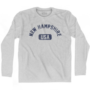 New Hampshire USA Adult Cotton Long Sleeve T-Shirt - Grey Heather New Hampshire USA Adult Cotton Long Sleeve T-Shirt - Grey Heather