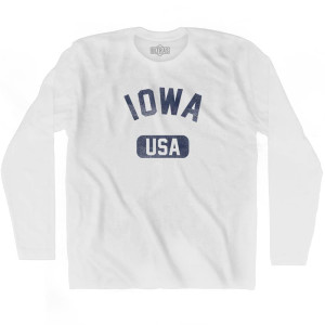 Iowa USA Adult Cotton Long Sleeve T-shirt - White
