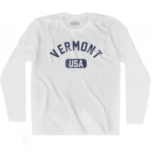 Vermont USA Adult Cotton Long Sleeve T-shirt - White