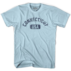 Connecticut USA Adult Cotton T-Shirt - Light Blue