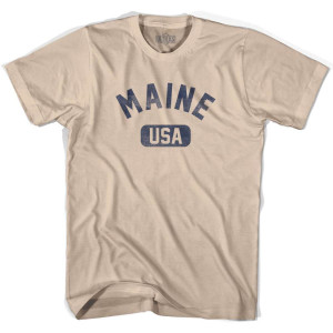 Maine USA Adult Cotton T-Shirt - Creme