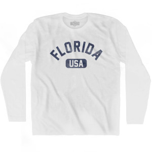Florida USA Adult Cotton Long Sleeve T-shirt - White