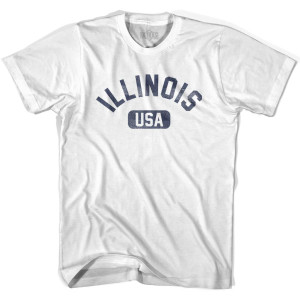 Illinois USA Youth Cotton T-shirt - White Illinois USA Youth Cotton T-shirt - White