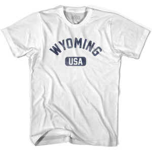 Wyoming USA Adult Cotton T-shirt - White