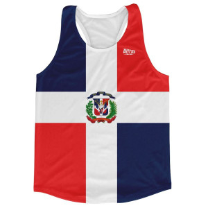 Dominican Republic Country Flag Running Tank Top Racerback Track and Cross Country Singlet Jersey Made in USA - Red White Blue Dominican Republic Country Flag Running Tank Top Racerback Track and Cross Country Singlet Jersey Made in USA - Red White Blue