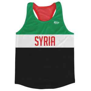 Syria Country Finish Line Running Tank Top Racerback Track and Cross Country Singlet Jersey Made in USA - Green Black White Syria Country Finish Line Running Tank Top Racerback Track and Cross Country Singlet Jersey Made in USA - Green Black White