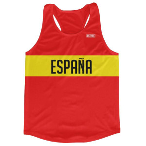 Espana Running Tank Top Racerback Track and Cross Country Singlet Jersey Made in USA - Red Espana Running Tank Top Racerback Track and Cross Country Singlet Jersey Made in USA - Red